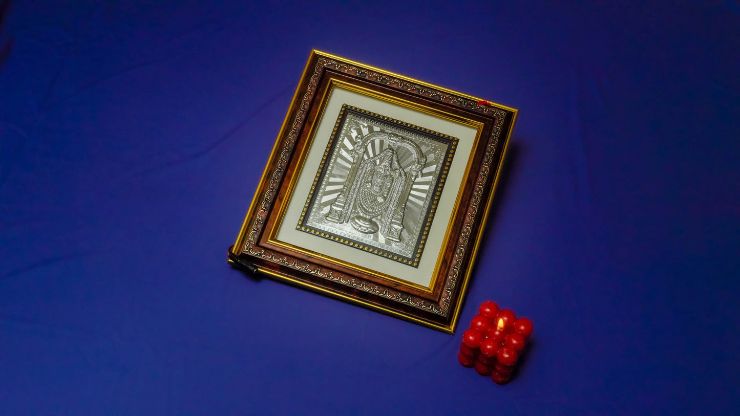 999 silver Lord Balaji frame with gold plating