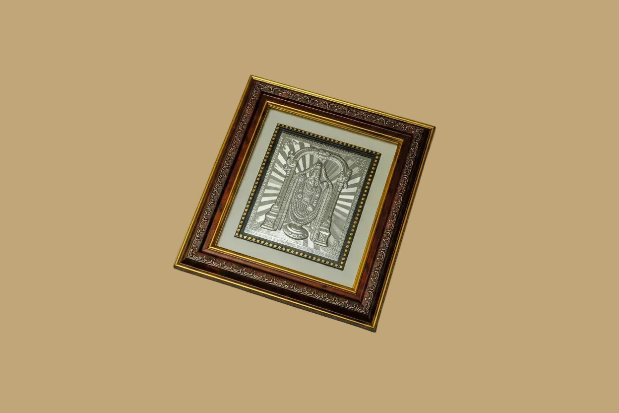 999 silver Lord Balaji frame with gold plating