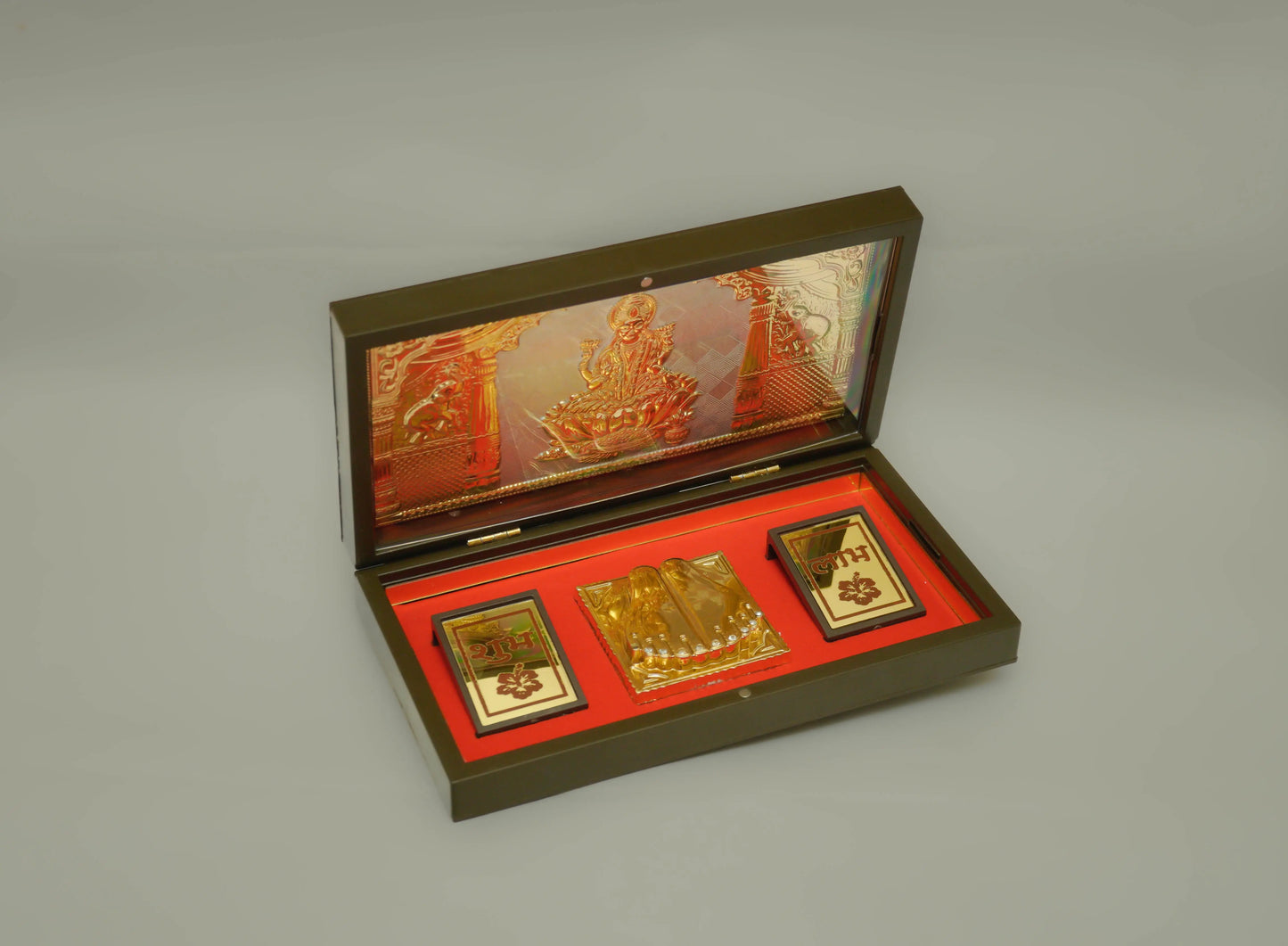 999 silver Saraswati box frame (Gold plating)