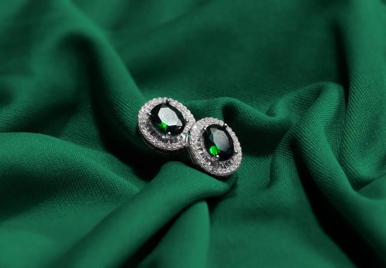 Emerald Glow Studs Nysa