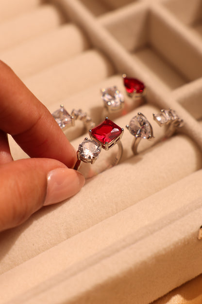 Scarlet Muse Adjustable Silver Ring for Women (925 Sterling Silver)