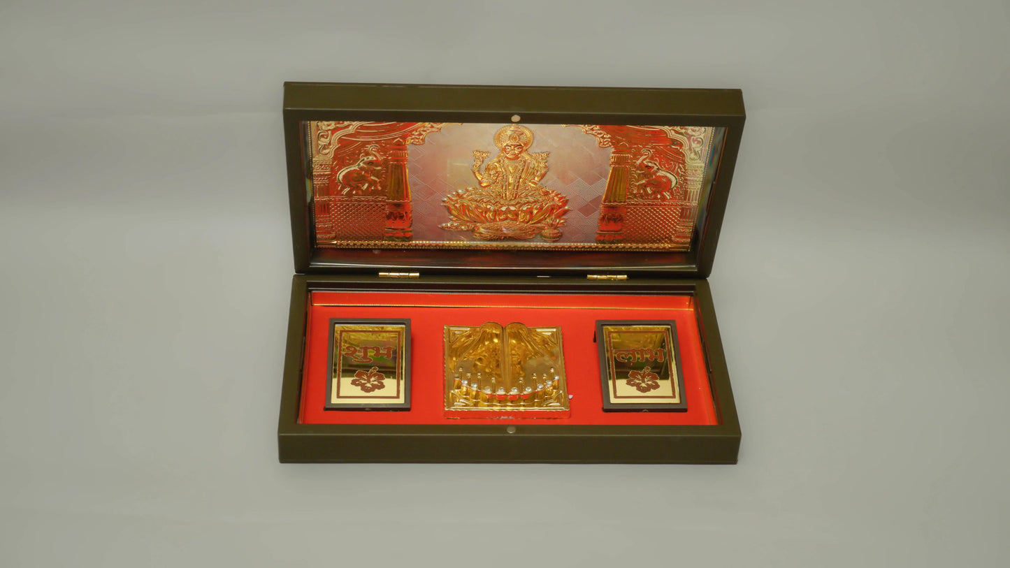 999 silver Saraswati box frame (Gold plating)