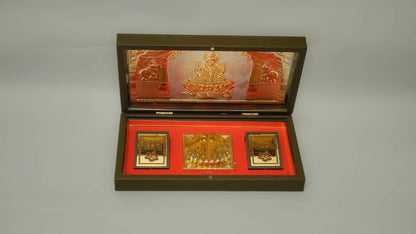 999 silver Saraswati box frame (Gold plating)