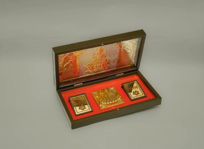 999 silver Saraswati box frame (Gold plating)