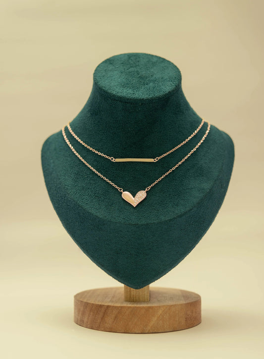 Blush Heart Necklace -A Soft Glow of Love