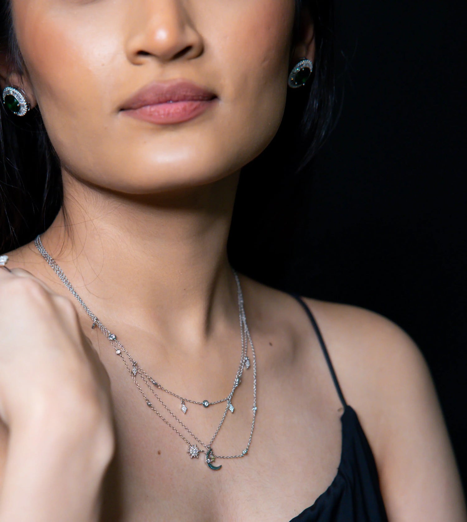 Stack Layer Moon and Stars Necklace Nysa