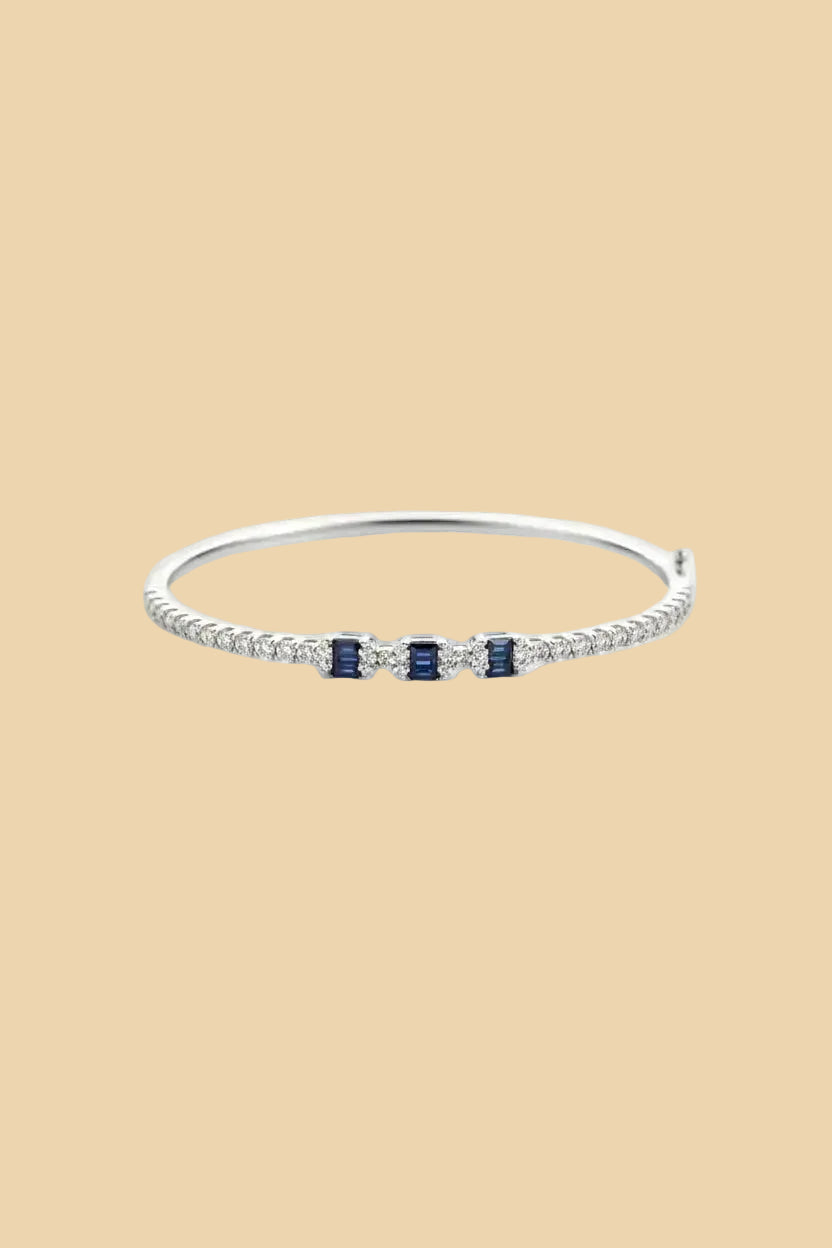 Midnight Line Silver Cuff (925 Sterling Silver)