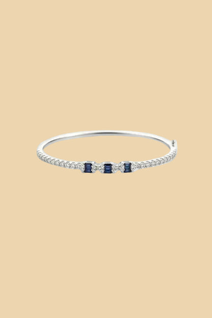 Midnight Line Silver Cuff (925 Sterling Silver)