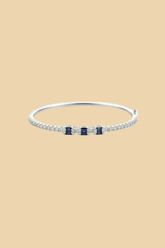 Midnight Line Silver Cuff (925 Sterling Silver)