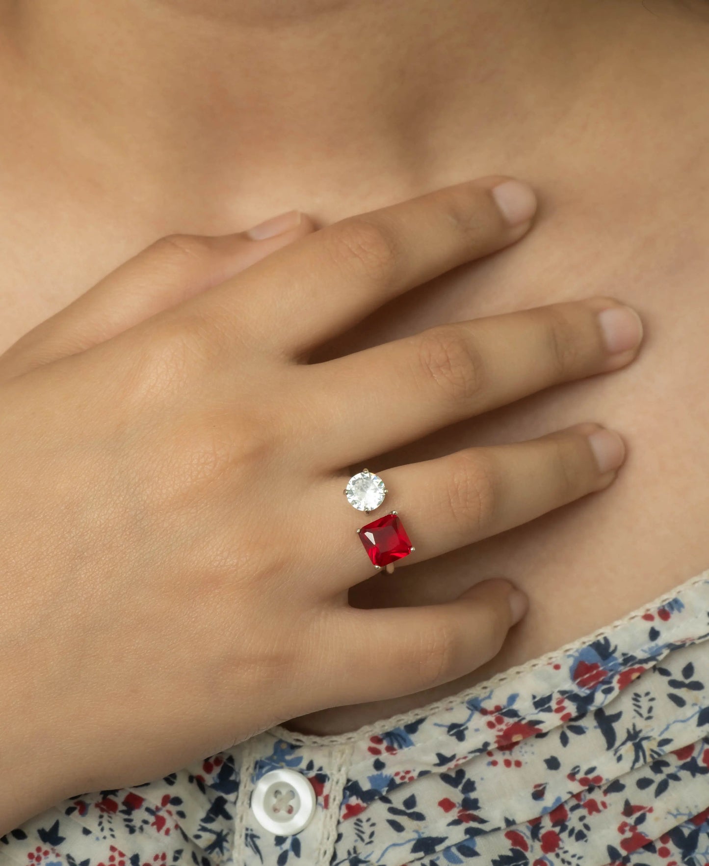Scarlet Muse Adjustable Silver Ring for Women (925 Sterling Silver)
