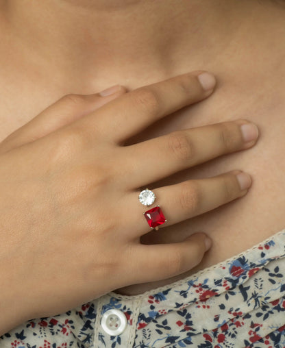 Scarlet Muse Adjustable Silver Ring for Women (925 Sterling Silver)