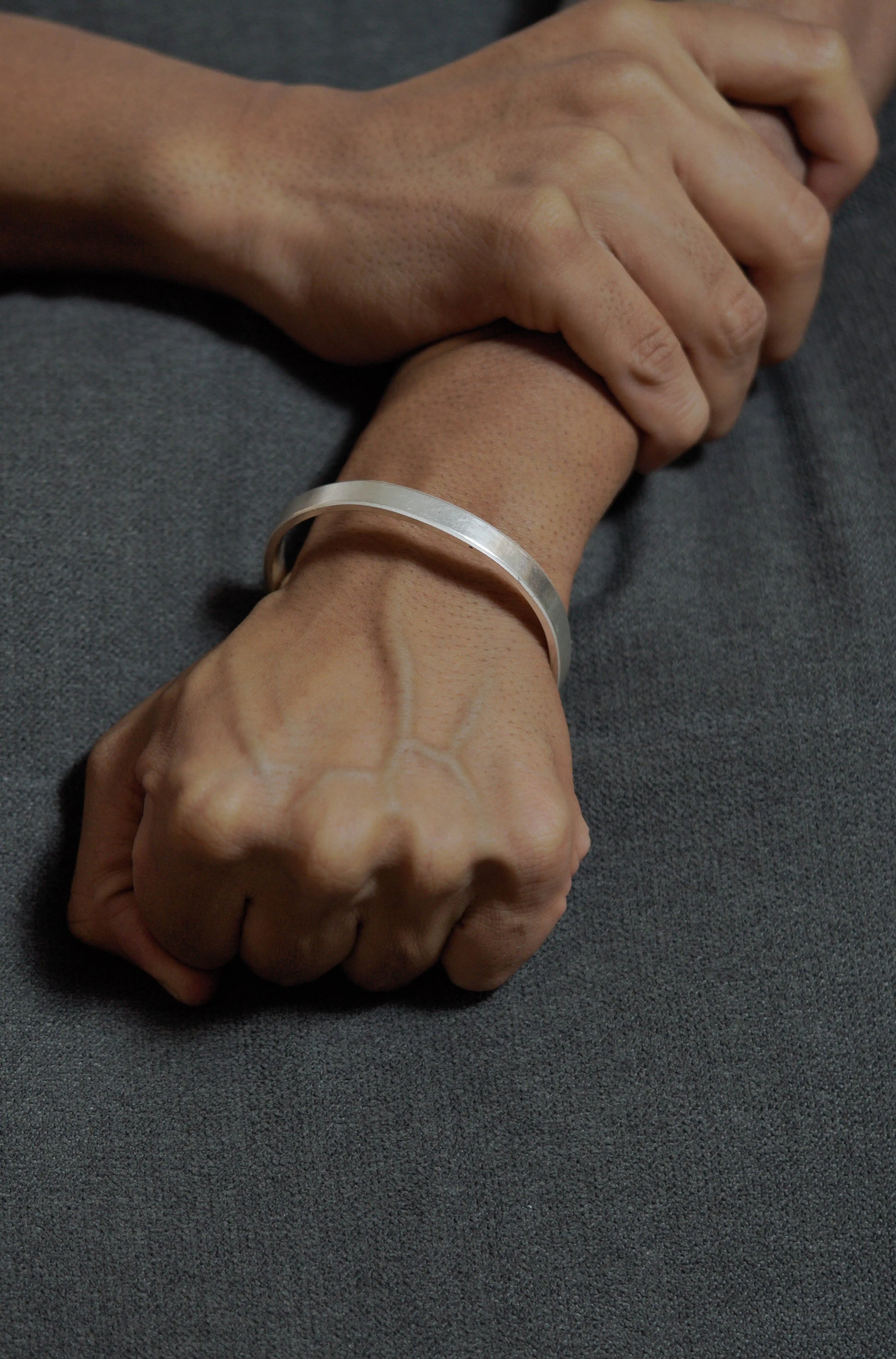 Vayr Cuff – Silver C-Shape Kada for Men Nysa Jewels