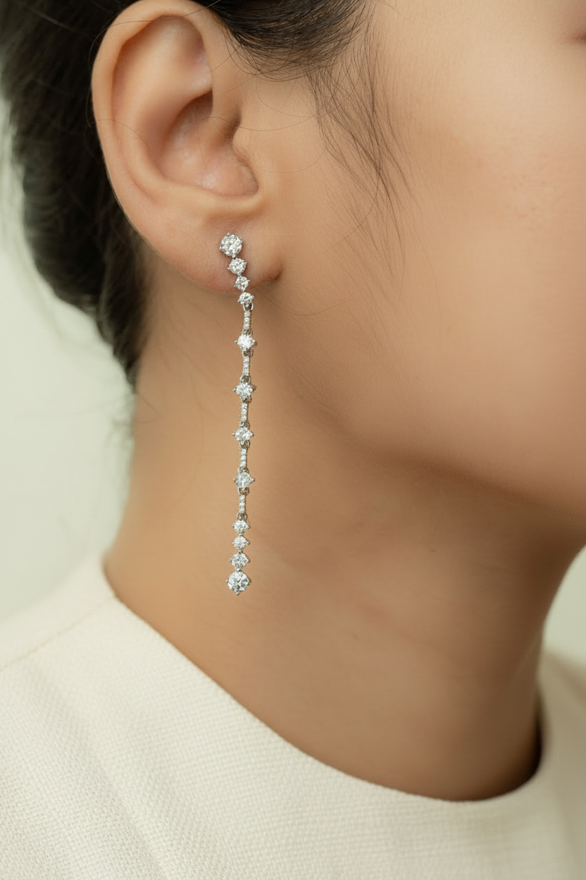 Cascade Drops Silver Earrings