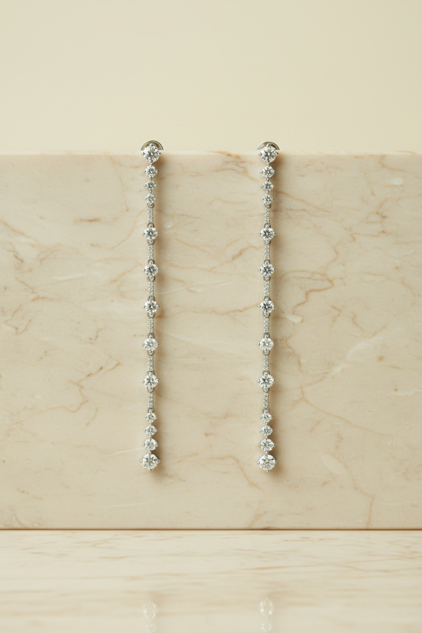 Cascade Drops Silver Earrings